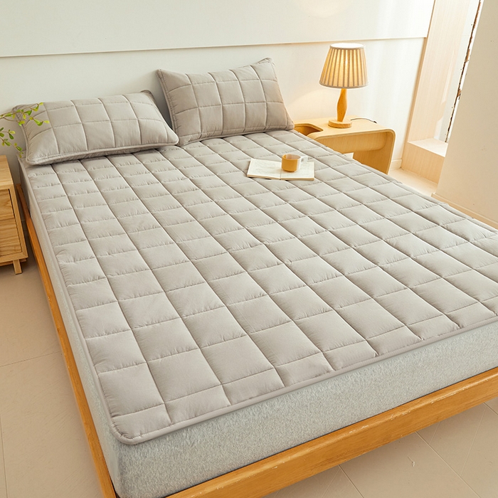 91家纺网 家纺一手货源 找家纺 3C 2024新款亲肤全棉加厚双面床护垫 星灰