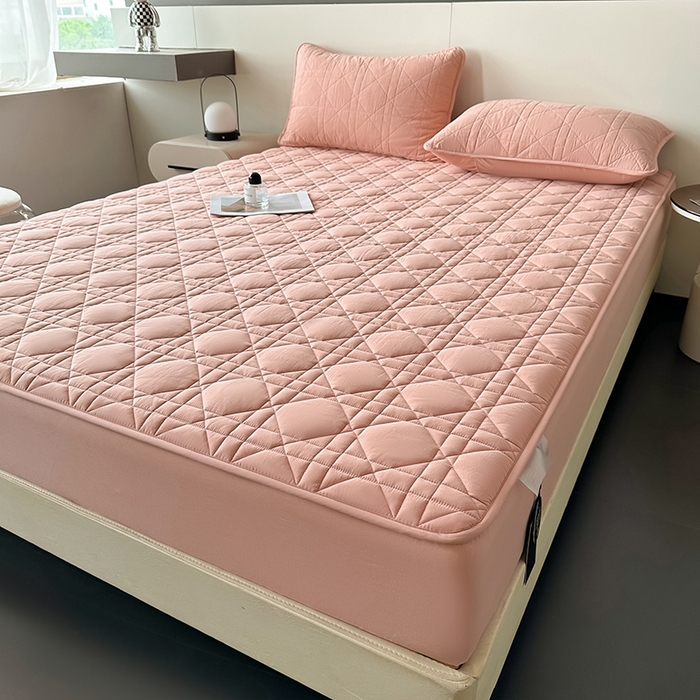 91家纺网 家纺一手货源 找家纺 3C 2024新款A类全棉水洗棉棉花床笠 柔密粉-