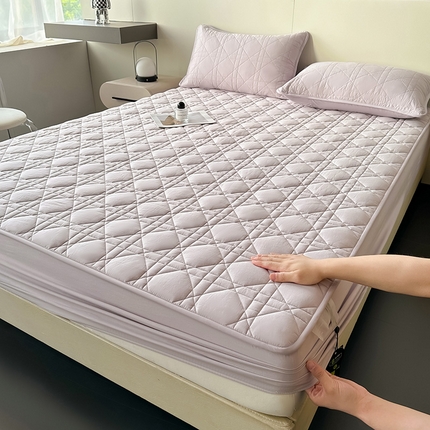 3C 2024新款A类全棉水洗棉棉花床笠 优雅紫-