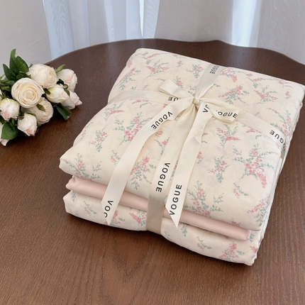 91家纺网 家纺一手货源 找家纺 （总）黛馨 2025新款A类小清新双层纱四件套（实拍）