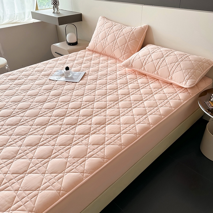 91家纺网 家纺一手货源 找家纺 3C 2024新款A类全棉水洗棉棉花床笠 香妃玉-