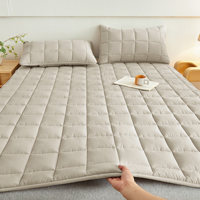 91家纺网 家纺一手货源 找家纺 3C 2024新款亲肤全棉加厚双面床护垫 星灰