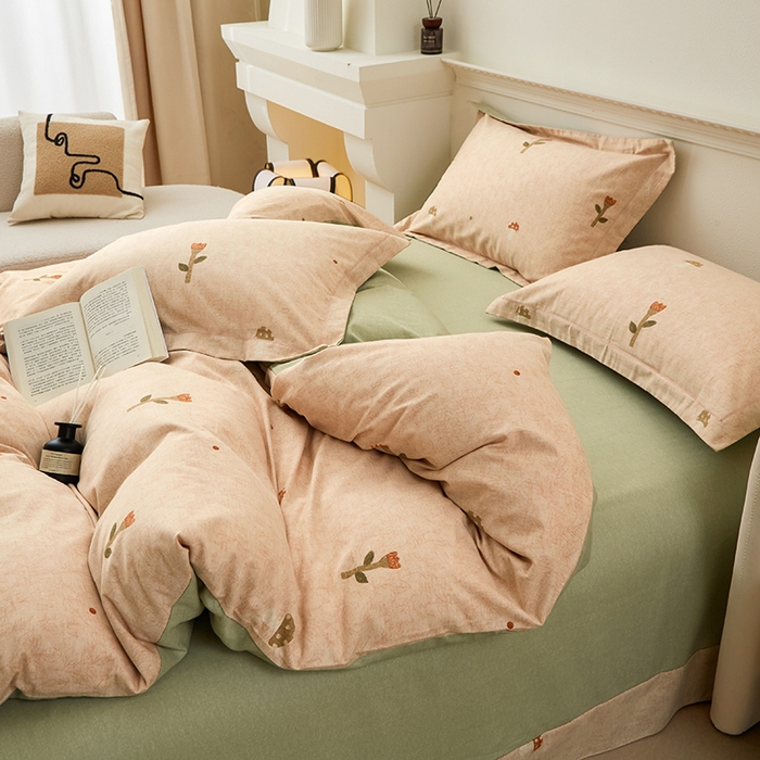 91家纺网 家纺一手货源 找家纺 橙艺家居 2024新款全棉超柔生态磨毛四件套全棉四件套纯棉四件套 伶俐