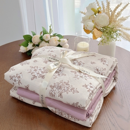 91家纺网 家纺一手货源 找家纺 （总）黛馨 2025新款A类小清新双层纱四件套---系列二