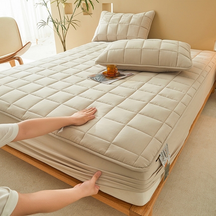 3C 2024新款柔软亲肤全棉双面床笠 卡其