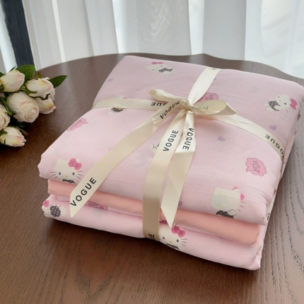 91家纺网 家纺一手货源 找家纺 （总）黛馨 2025新款A类小清新双层纱四件套（实拍）