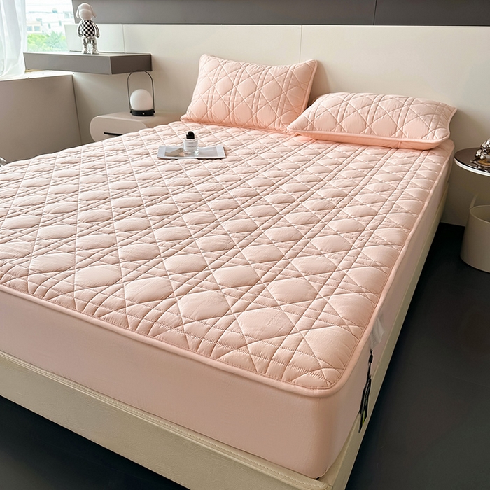 91家纺网 家纺一手货源 找家纺 3C 2024新款A类全棉水洗棉棉花床笠 香妃玉-