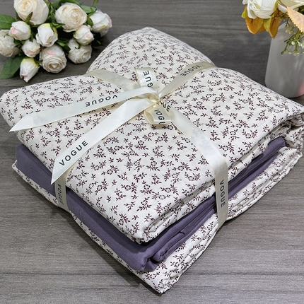 91家纺网 家纺一手货源 找家纺 （总）黛馨 2025新款全棉A类小清新双层纱四件套--系列六