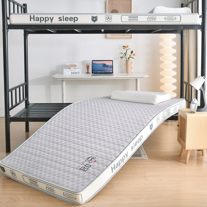 91家纺网 家纺一手货源 找家纺 顺发床垫 2025新款A类华夫格天然乳胶记忆海绵床垫学生款图 华夫格-灰