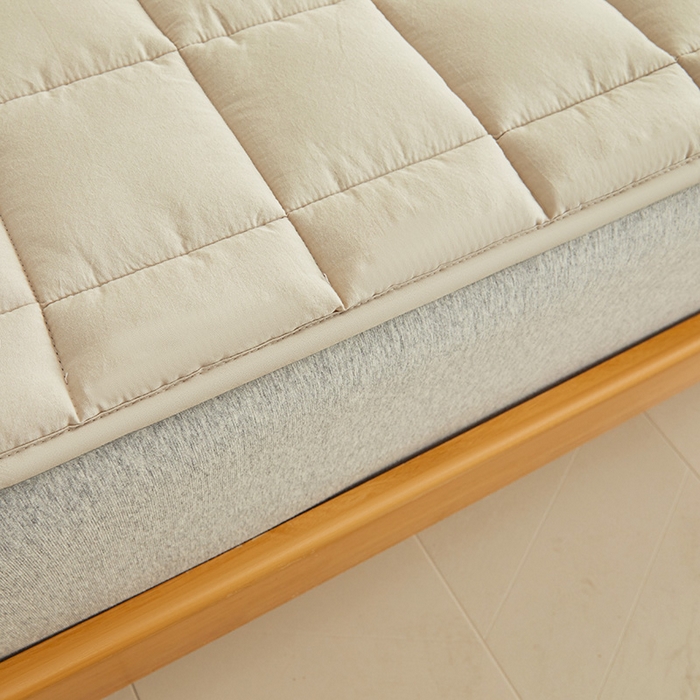 91家纺网 家纺一手货源 找家纺 3C 2024新款亲肤全棉加厚双面床护垫 卡其