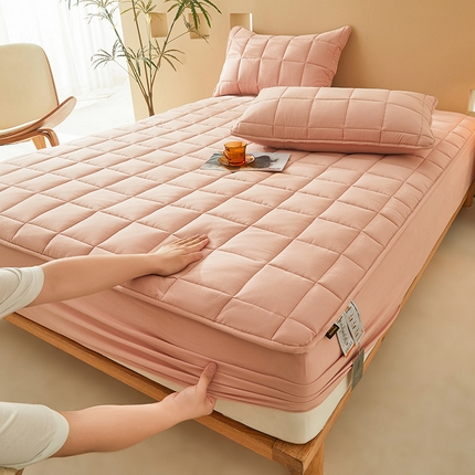 3C 2024新款柔软亲肤全棉双面床笠 仙粉