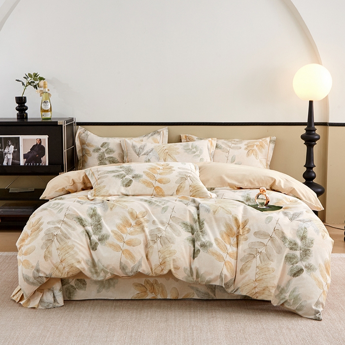 91家纺网 家纺一手货源 找家纺 橙艺家居 2024新款全棉超柔生态磨毛四件套全棉四件套纯棉四件套 春派