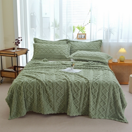 91家纺网 家纺一手货源 找家纺 （总）悦织湾 2025新款面包格塔芙绒舒棉绒蝴蝶毛毯卷边包边款