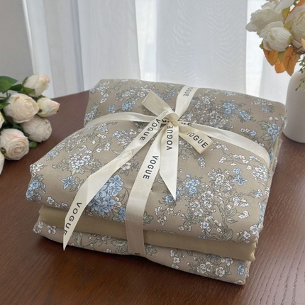 91家纺网 家纺一手货源 找家纺 （总）黛馨 2025新款全棉A类小清新双层纱四件套--系列七