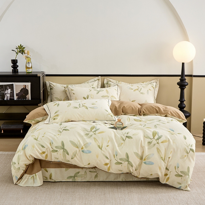 91家纺网 家纺一手货源 找家纺 橙艺家居 2024新款全棉超柔生态磨毛四件套全棉四件套纯棉四件套 乐莹-米