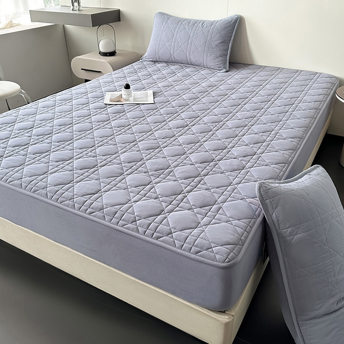 91家纺网 家纺一手货源 找家纺 3C 2024新款A类全棉水洗棉棉花床笠 牛仔蓝-