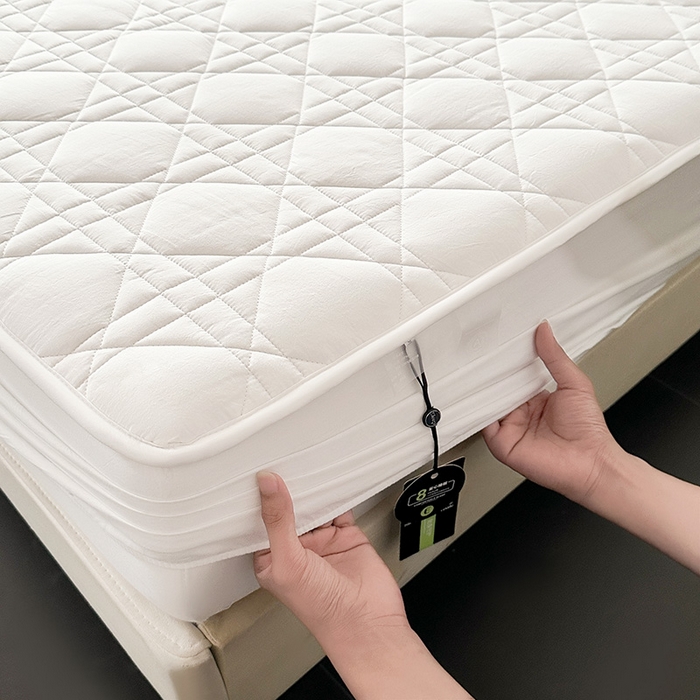 91家纺网 家纺一手货源 找家纺 3C 2024新款A类全棉水洗棉棉花床笠 素雅白-