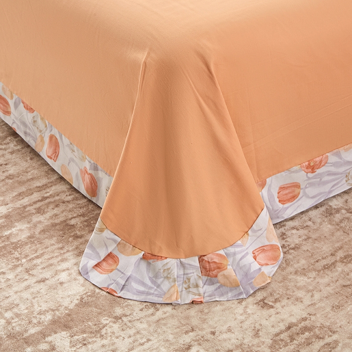 91家纺网 家纺一手货源 找家纺 橙艺家居 2024新款全棉超柔生态磨毛四件套全棉四件套纯棉四件套 盛世颜-桔