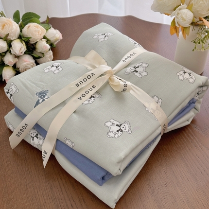 91家纺网 家纺一手货源 找家纺 （总）黛馨 2025新款全棉A类小清新双层纱四件套-系列五