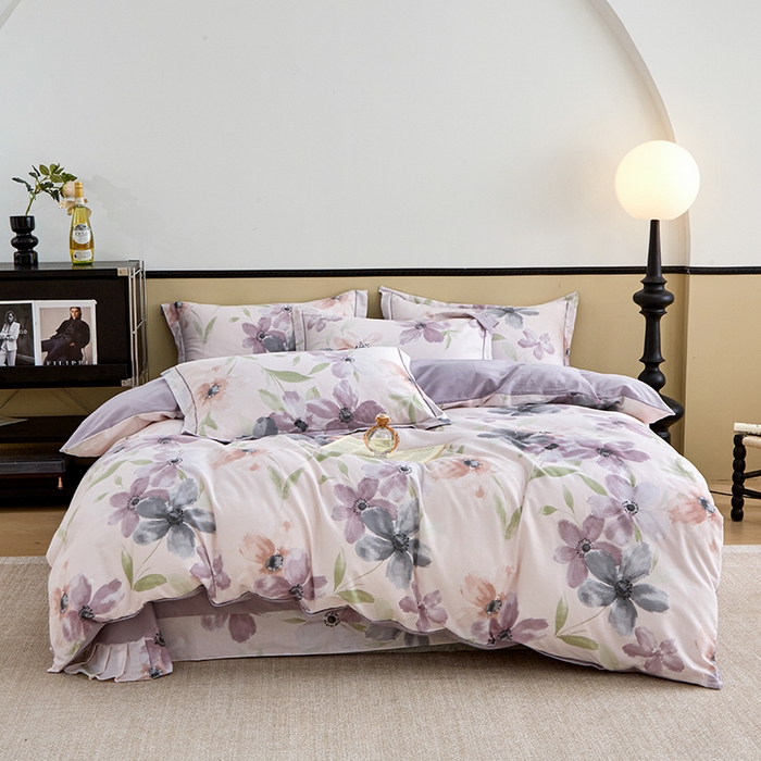 91家纺网 家纺一手货源 找家纺 橙艺家居 2024新款全棉超柔生态磨毛四件套全棉四件套纯棉四件套 叶颜