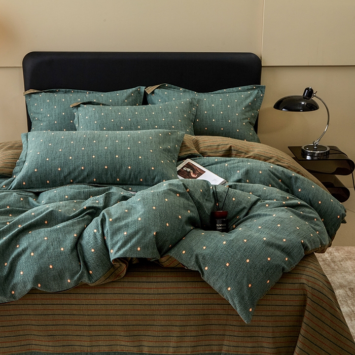 91家纺网 家纺一手货源 找家纺 橙艺家居 2024新款全棉超柔生态磨毛四件套全棉四件套纯棉四件套 点点星辰