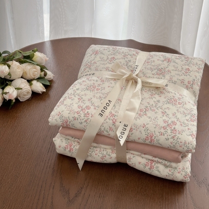 91家纺网 家纺一手货源 找家纺 （总）黛馨 2025新款A类小清新双层纱四件套（实拍）