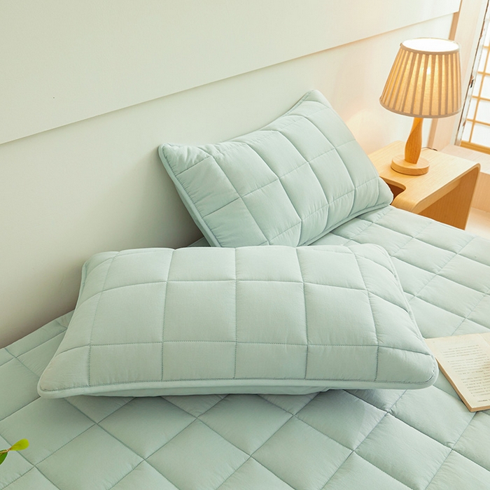 91家纺网 家纺一手货源 找家纺 3C 2024新款亲肤全棉加厚双面床护垫 梦蓝