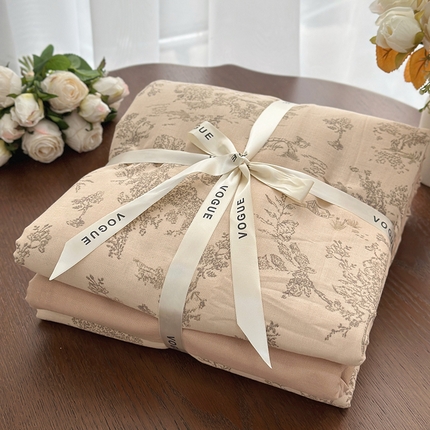 91家纺网 家纺一手货源 找家纺 （总）黛馨 2025新款全棉A类小清新双层纱四件套--系列六