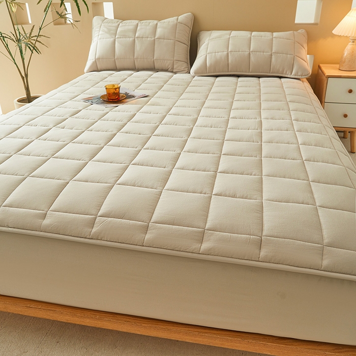 91家纺网 家纺一手货源 找家纺 3C 2024新款柔软亲肤全棉双面床笠 卡其