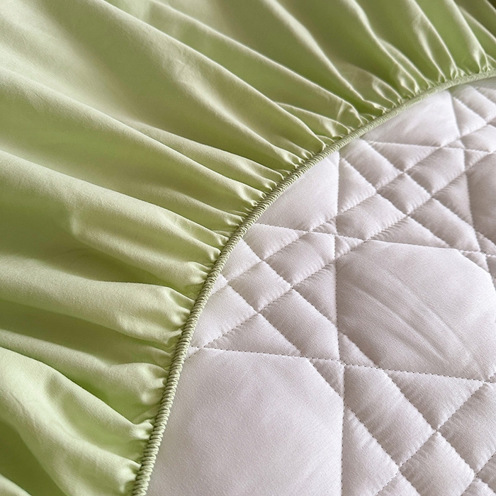 91家纺网 家纺一手货源 找家纺 3C 2024新款A类全棉水洗棉棉花床笠 薄荷绿-