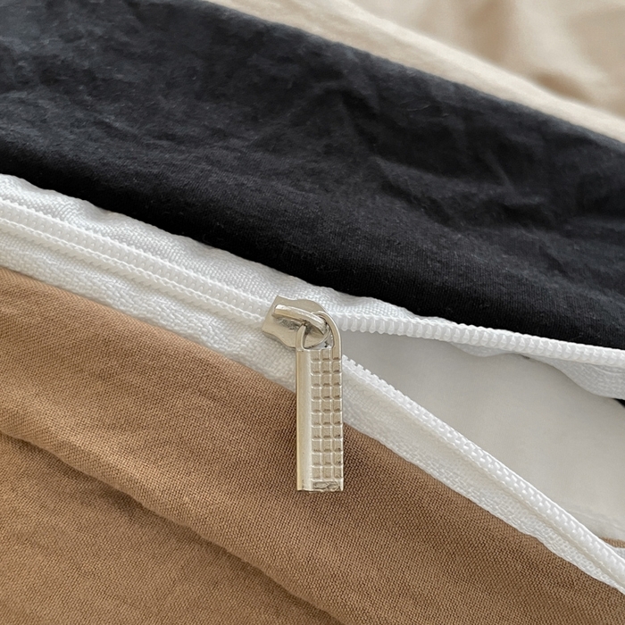 91家纺网 家纺一手货源 找家纺 慕澄家纺 2024新款美拉德风双拼四件套 美拉德-浅米+咖