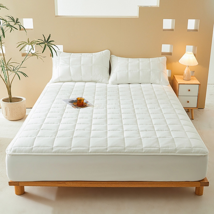 91家纺网 家纺一手货源 找家纺 3C 2024新款柔软亲肤全棉双面床笠 雅白