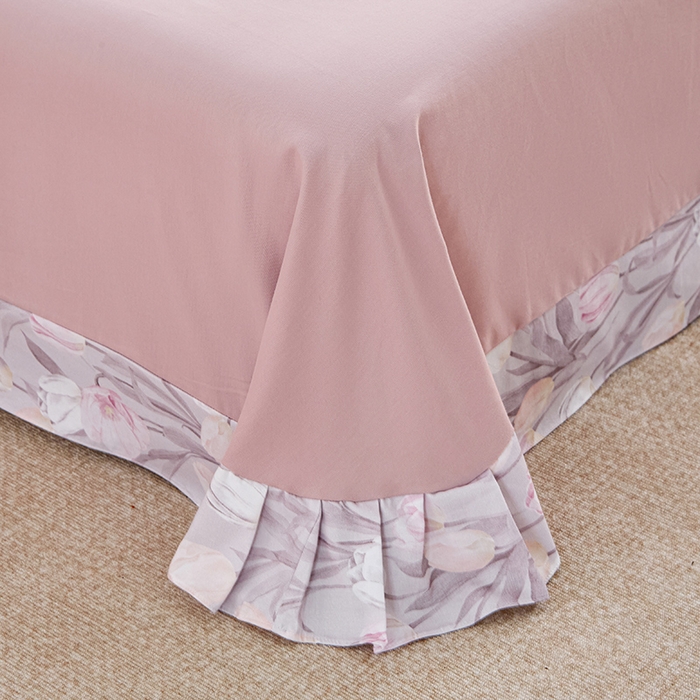 91家纺网 家纺一手货源 找家纺 橙艺家居 2024新款全棉超柔生态磨毛四件套全棉四件套纯棉四件套 盛世颜-灰