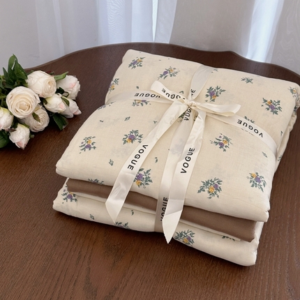 91家纺网 家纺一手货源 找家纺 （总）黛馨 2025新款A类小清新双层纱四件套（实拍）