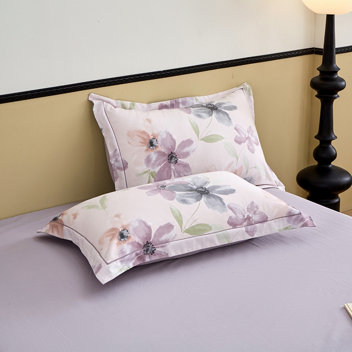 91家纺网 家纺一手货源 找家纺 橙艺家居 2024新款全棉超柔生态磨毛四件套全棉四件套纯棉四件套 叶颜