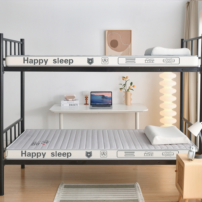 91家纺网 家纺一手货源 找家纺 顺发床垫 2025新款A类华夫格天然乳胶记忆海绵床垫学生款图 华夫格-灰