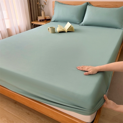 91家纺网 家纺一手货源 找家纺 （总） A类原棉防水床笠单件防水亲肤床罩透气隔尿笠高30cm纯色全包保护套