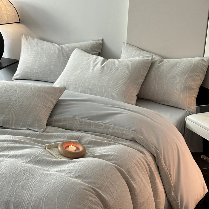 91家纺网 家纺一手货源 找家纺 （总）博雅 2024新款全棉提花三层纱磨毛四件套（上图送2000元货款）