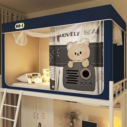 91家纺网 家纺一手货源 找家纺 （总）富莱星蚊帐 2024新款植绒翻毛皮卡通大版学生蚊帐强遮光带质检建模图