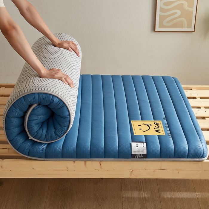 91家纺网 家纺一手货源 找家纺 卡派 2024新款泡泡棉抗压纤维棉-学生床垫 阳光-蓝