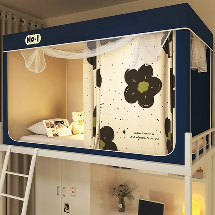 91家纺网 家纺一手货源 找家纺 （总）富莱星蚊帐 2024新款植绒翻毛皮卡通大版学生蚊帐强遮光带质检建模图