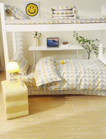 91家纺网 家纺一手货源 找家纺 优尚 2025全棉纯棉磨毛喷气印花学生三件套 林间织梦