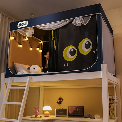 91家纺网 家纺一手货源 找家纺 （总）富莱星蚊帐 2024新款柔软舒适植绒翻毛皮卡通大版学生蚊帐强遮光带质检拍摄图