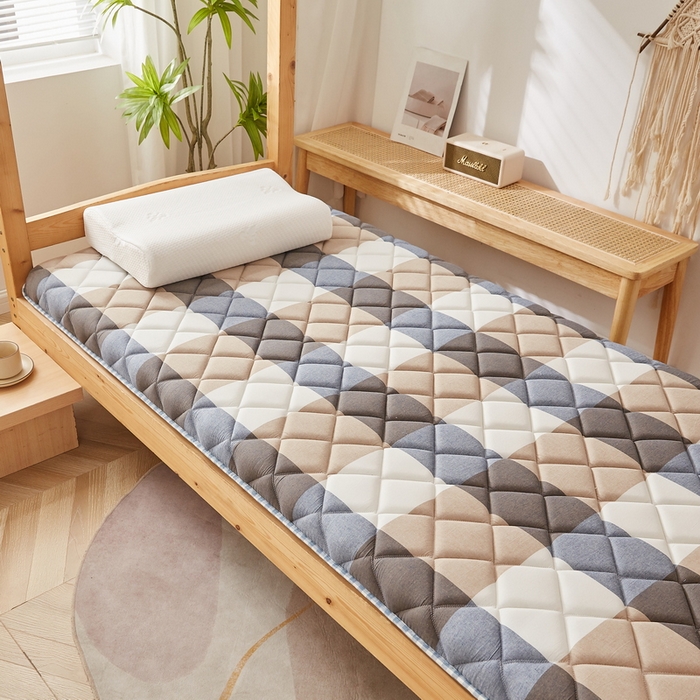 91家纺网 家纺一手货源 找家纺 迪乐妮 2024新款单人床乳胶椰棕床垫 蓝大格