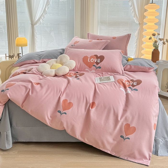 91家纺网 家纺一手货源 找家纺 优尚家纺 2025新款全棉纯棉磨毛单品被套四季款 绯心绣语