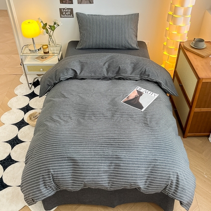 91家纺网 家纺一手货源 找家纺 （总）蓝邻家纺 2024新款纯色水洗棉贴标四件套