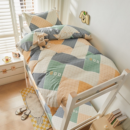 名优家纺 2024新款全棉三件套学生宿舍上下铺套件 街角咖啡