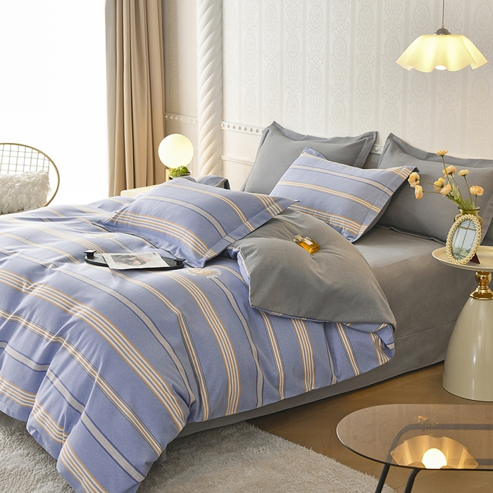 91家纺网 家纺一手货源 找家纺 优尚家纺 2025新款全棉纯棉磨毛单品被套四季款 星梦蓝语