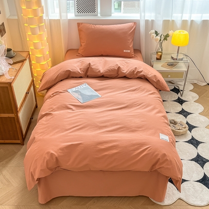 91家纺网 家纺一手货源 找家纺 （总）蓝邻家纺 2024新款纯色水洗棉贴标四件套