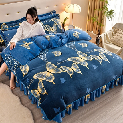 91家纺网 家纺一手货源 找家纺 总 馨梦缘 2025新款牛奶绒四件套法莱绒四件套珊瑚金貂绒四件套小包边四件套